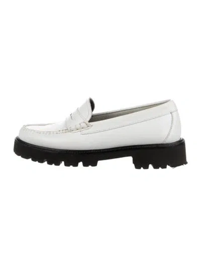 Pre-owned G.h. Bass & Co. Leather Loafers In White