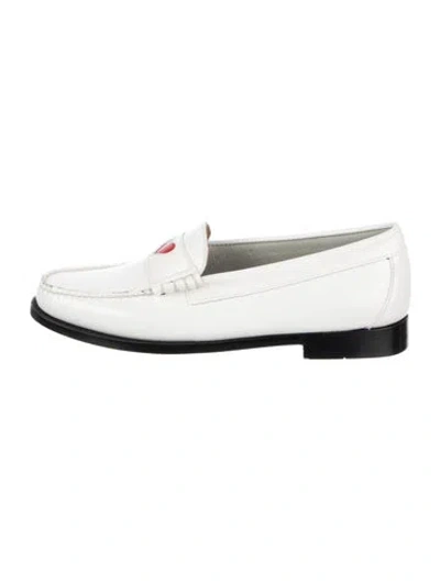 Pre-owned G.h. Bass & Co. Leather Loafers In White