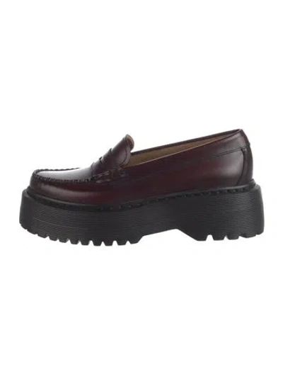 Pre-owned G.h. Bass & Co. Leather Mules In Burgundy