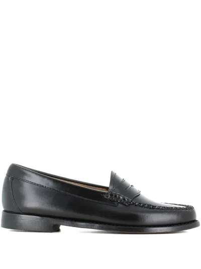 G.h. Bass & Co. Leather Penny-slot Loafers In Black