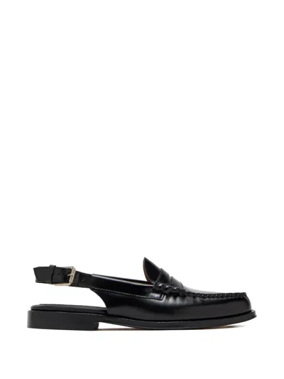 G.h. Bass & Co. Leather Slingback Loafers In Black