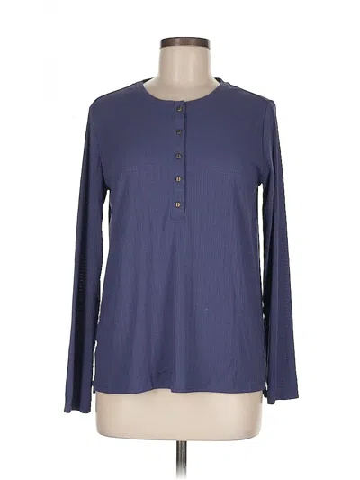 Pre-owned G.h. Bass & Co. Long Sleeve Blouse In Blue
