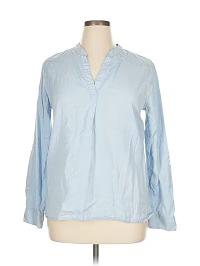 Pre-owned G.h. Bass & Co. Long Sleeve Blouse In Blue