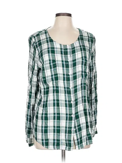 Pre-owned G.h. Bass & Co. Long Sleeve Blouse In Green