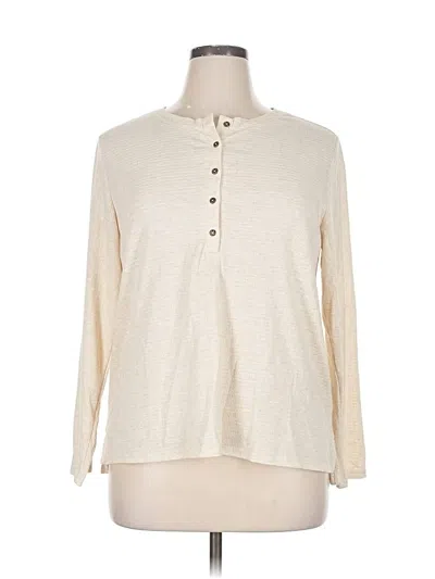 Pre-owned G.h. Bass & Co. Long Sleeve Blouse In White