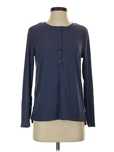 Pre-owned G.h. Bass & Co. Long Sleeve Henley Shirt In Blue