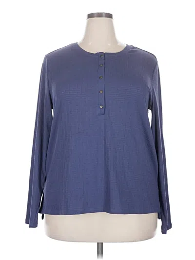 Pre-owned G.h. Bass & Co. Long Sleeve Henley Shirt In Blue