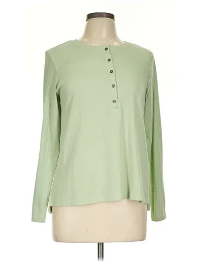 Pre-owned G.h. Bass & Co. Long Sleeve Henley Shirt In Green