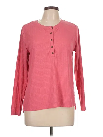 Pre-owned G.h. Bass & Co. Long Sleeve Henley Shirt In Pink