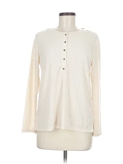 Pre-owned G.h. Bass & Co. Long Sleeve Henley Shirt In White