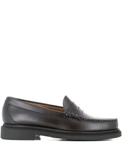 G.h. Bass & Co. Penny-slot Leather Loafers In Brown