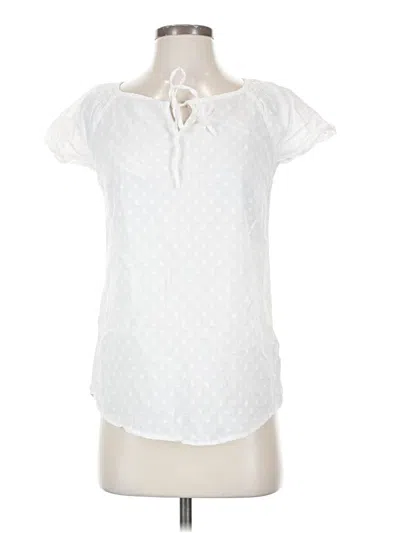 Pre-owned G.h. Bass & Co. Short Sleeve Blouse In White