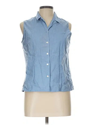 Pre-owned G.h. Bass & Co. Sleeveless Button Down Shirt In Blue