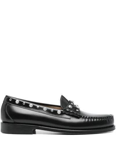 G.h. Bass & Co. Studded-detail Leather Loafers In Black
