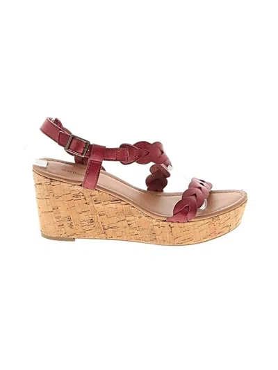 Pre-owned G.h. Bass & Co. Wedges In Burgundy