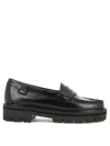 G.h. Bass & Co. Weejuns Super Lug Penny Leather Loafers In Black