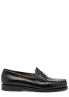 G.h. Bass & Co G.h Bass & Co Weejuns Larson Weave Glossed Leather Loafers In Black