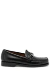 G.h. Bass & Co G.h Bass & Co Weejuns Lincoln Moc Glossed Leather Loafers In Black