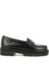 G.h. Bass & Co. Weejuns Super Lug Penny Leather Loafers In Black