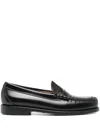 G.h. Bass & Co. Woven-front Leather Loafers In Black