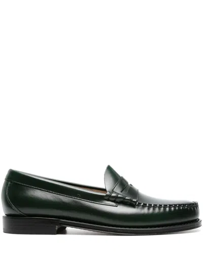 G.H. BASS & CO. GREEN WEEJUNS LARSON PENNY LEATHER LOAFERS