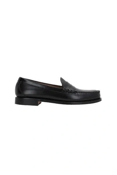 Gh Bass Penny Loafer With Low Block Heel And Moc Toe In White