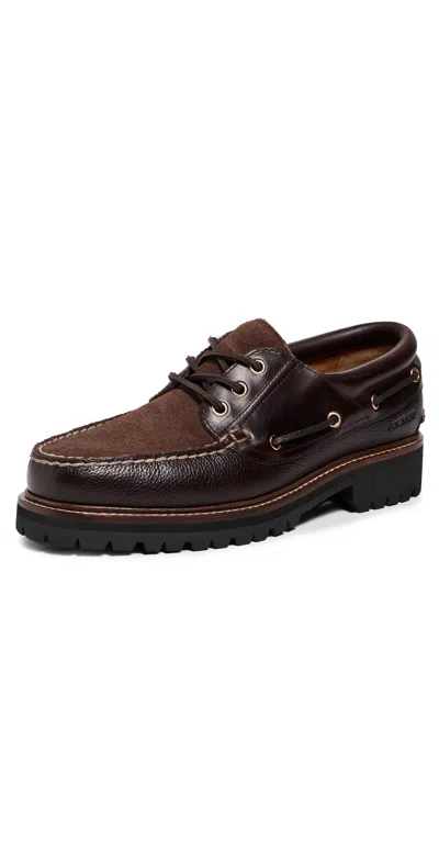 Gh Bass G. H. Bass 1876 Wanderer Lug Boat Shoes Brunette Leather Mix Mat In Brown