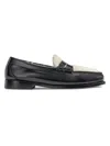 Gh Bass Round Toe Loafers With Two-tone Penny Strap In Black