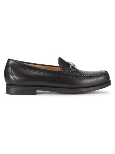 Gh Bass G. H. Bass Men's Lincoln Moc Toe Leather Bit Loafers In Black