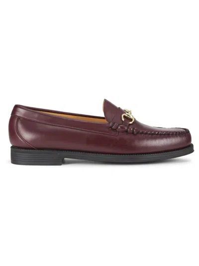 Gh Bass G. H. Bass Men's Lincoln Moc Toe Leather Bit Loafers In Burgundy
