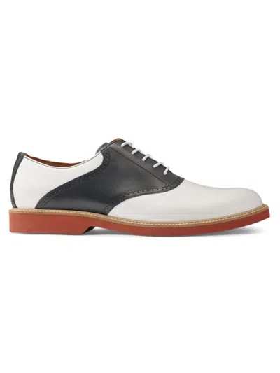 Gh Bass G. H. Bass Men's Original Saddle Derby Shoes In White Navy