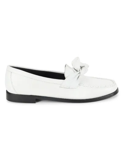 Gh Bass G. H. Bass Men's Venetian Bow Leather Loafers In White
