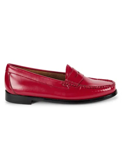 Gh Bass G. H. Bass Men's Whitney Candy Leather Penny Loafers In Cherry Red