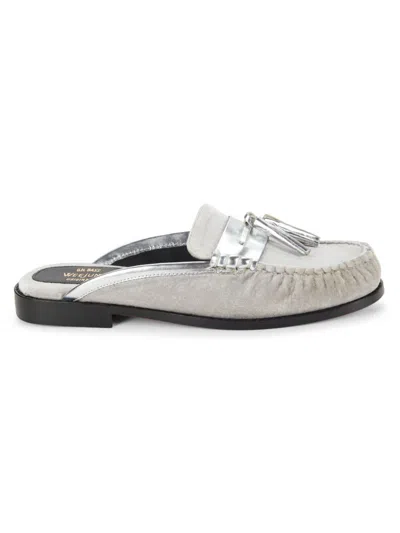 Gh Bass G. H. Bass Men's Willow Bax Tassel Leather Mules In Silver