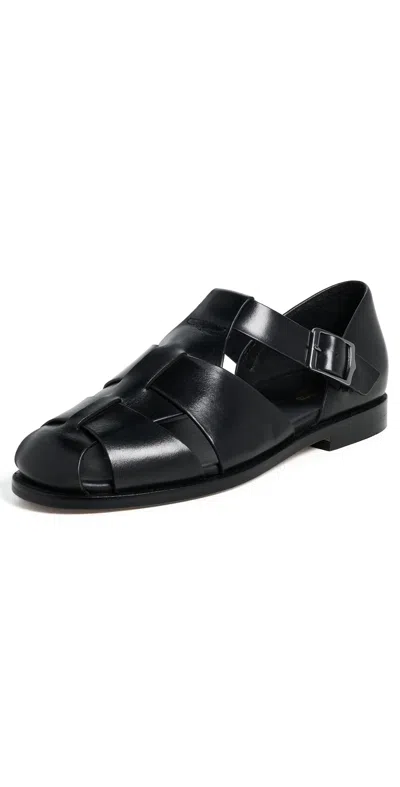 Gh Bass G. H. Bass Potter Leather Fisherman Sandals Black