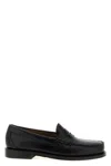 Gh Bass Round Toe Penny Loafers With Stitched Detail In Black