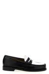 Gh Bass Round Toe Loafers With Two-tone Penny Strap In Black