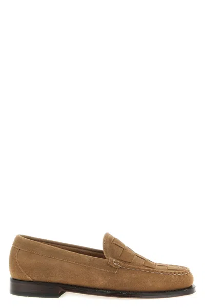 Gh Bass Weejuns Venetian Weave Loafers Beige In Brown