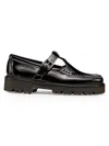 Gh Bass G. H. Bass Women's 35mm Moc Toe Leather Platform Mary Jane In Black Patent