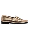 GH BASS G. H. BASS WOMEN'S LILIANNA KEEPER WEEJUN SNAKESKIN EMBOSSED LEATHER LOAFERS