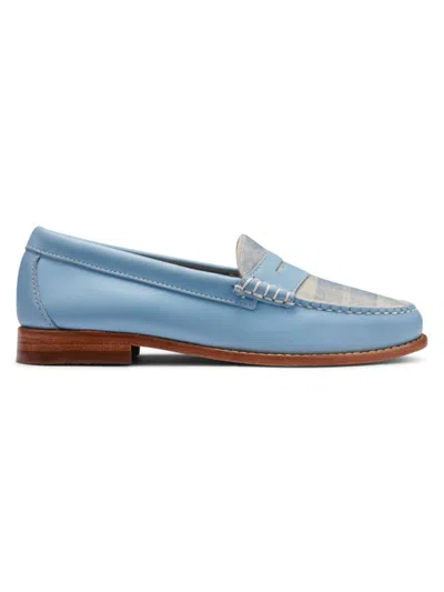 Gh Bass G. H. Bass Women's Weejun Whitney Plaid Penny Loafers In Blue