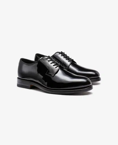 Gh Bass G.h.bass Men's Monogram Blucher Derby Dress Shoes In Black Patent