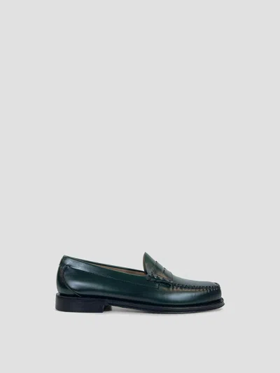 Gh Bass Heritage Moccasin Slip-ons In Dark Green Lthr