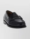 Gh Bass Round Toe Penny Loafers With Stitched Detail In Black