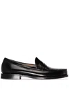 Gh Bass Weejuns Heritage Larson Weave Polished-leather Penny Loafers In Black