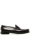 Gh Bass Weejuns Heritage Larson Weave Polished-leather Penny Loafers In Och Chocolate