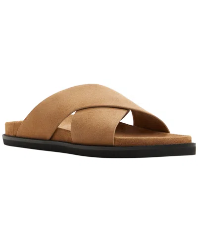 Gh Bass Men's Charleswood Cross Strap Suede Slide Sandals In Brown
