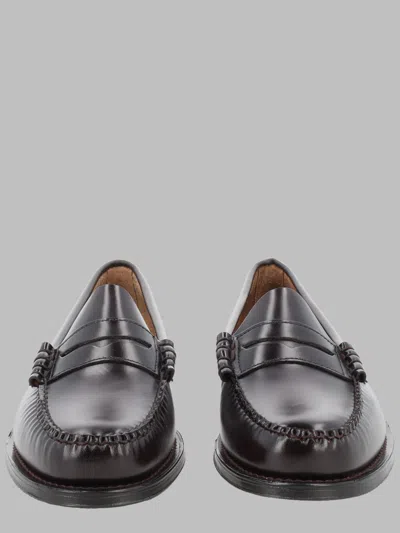 Gh Bass Black Leather Penny Strap Loafers