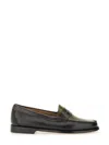 Gh Bass Two-tone Leather Loafers Round Toe In Black