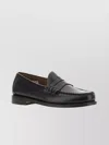 GH BASS PENNY LOAFER WITH LOW BLOCK HEEL AND MOC TOE